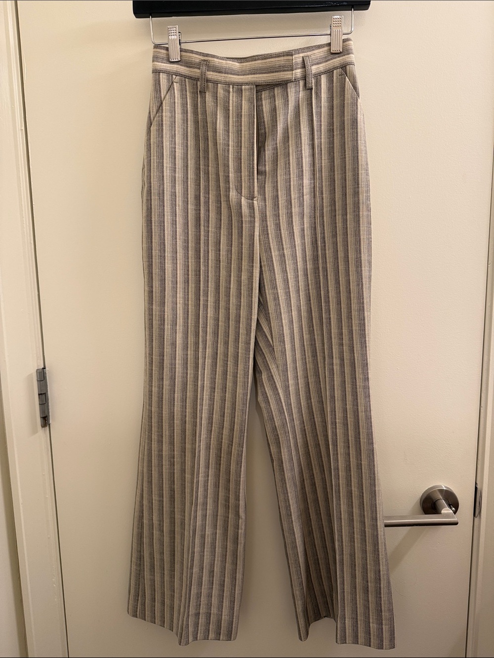 Acne Studios Women’s Striped Wide-Leg Pants - Neutral Stripes